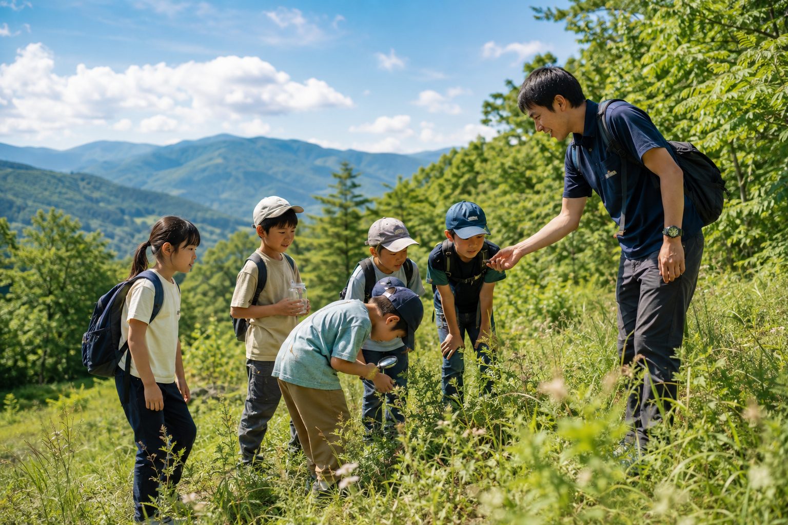 野外での自然観察と学びの時間